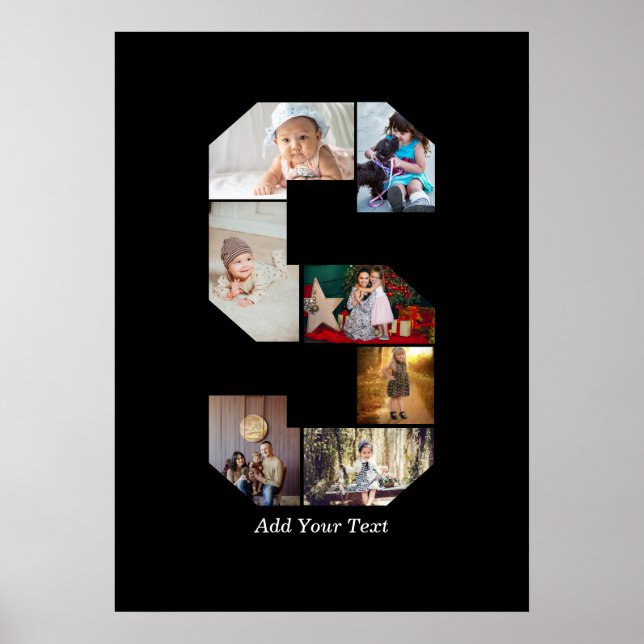 Black and White Letter S Photo Collage Poster (Vorne)