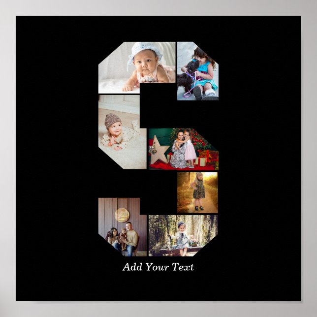 Black and White Letter S Photo Collage Poster (Vorne)