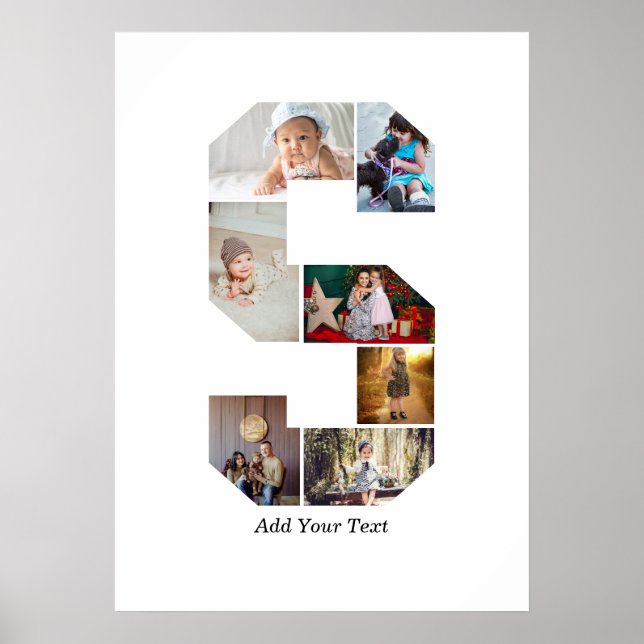 Black and White Letter S Photo Collage Poster (Vorne)