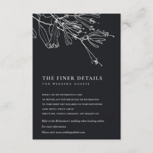 BLACK AND WHITE LINIE ZEICHNEND WEDDING DETAIL BEGLEITKARTE