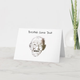 Black and white man with Irish happy birthday Karte