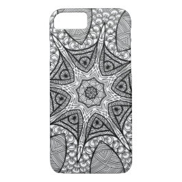 Black and White Mandala Handy Case
