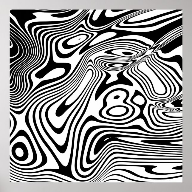 Black and White Marble Pattern Poster (Vorne)
