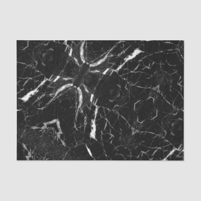 Black and White Marble Texture Gift Tissue Paper Seidenpapier (Vorderseite)
