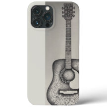 Black and White Martin Acoustic Guitar