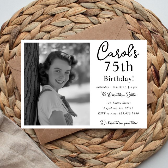 Black and White Milestone Birthday  Save The Date (Von Creator hochgeladen)