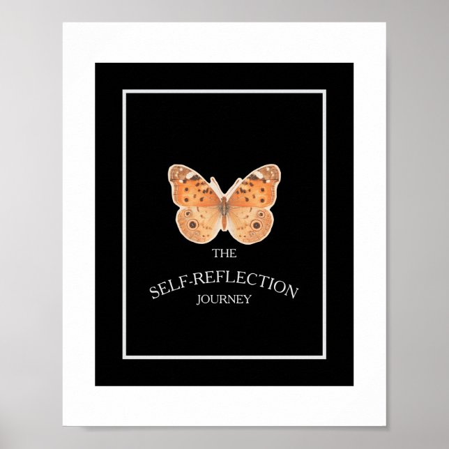 Black and White Minimal Self Reflection Guided  Poster (Vorne)