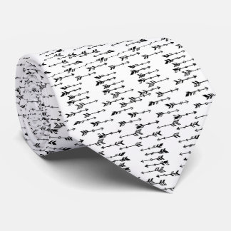 Black and white minimalist boho arrow pattern krawatte