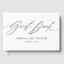 Black and White Minimalist Wedding Guest Book Gästebuch