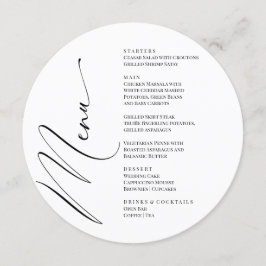 Black and White Modern Elegant Menu  Menükarte