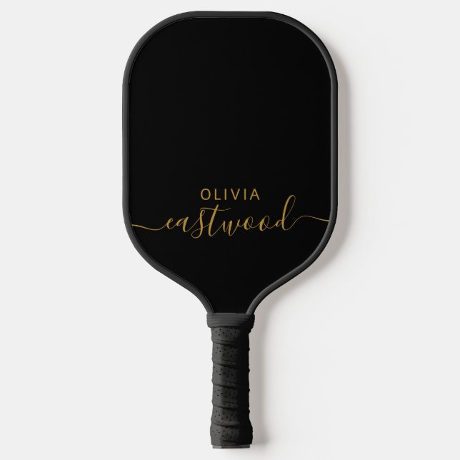 Black And White Modern Monogram Pickleball Paddle (Vorderseite)