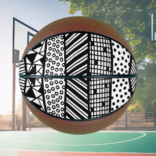 Black and white - modern pattern basketball