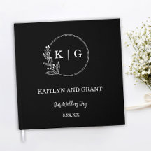 Black and White Monogram Wedbook