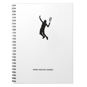 Black and White Motif Tennis Practice Journal 