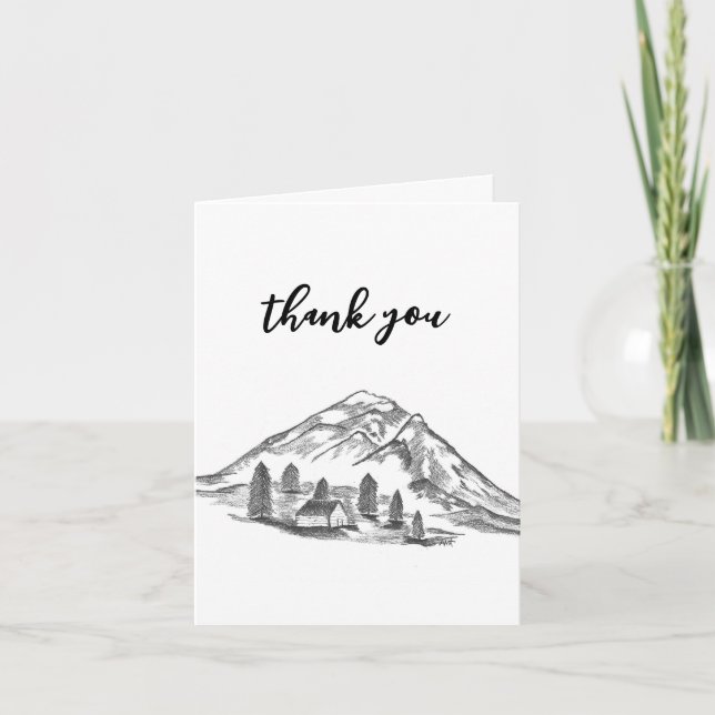 Black and white mountain note card (Vorderseite)