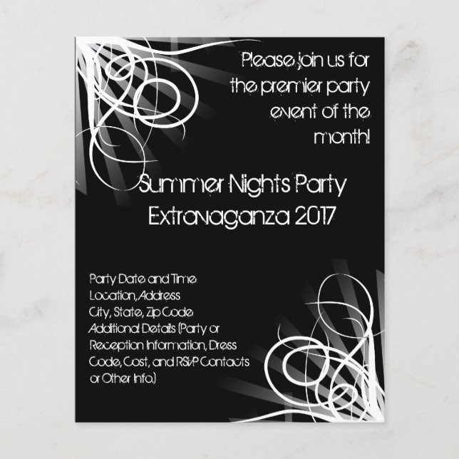 Black and White Music , DJ oder Dance Event Flyer (Vorne)