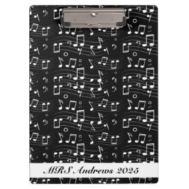 Black and white music notes klemmbrett