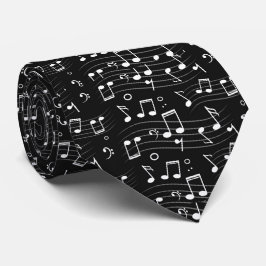Black And White Music Notes Krawatte