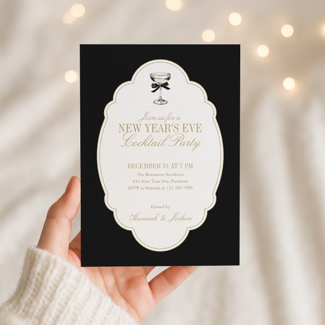 Black and White New Year's Eve Party Invitation (Créateur téléchargé)