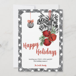 Black and White Noël Christmas Card Feiertagskarte