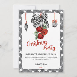 Black and White Noël Christmas Invitation Einladung