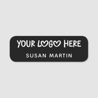 Black and White One Line Business Logo Namensschild
