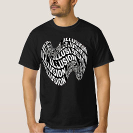 Black And White Optical Illusion Kinetic Typograph T-Shirt