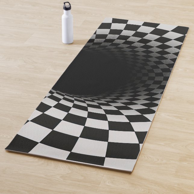 Black and White Optical Illusion Tunnel Yogamatte (Beispiel)