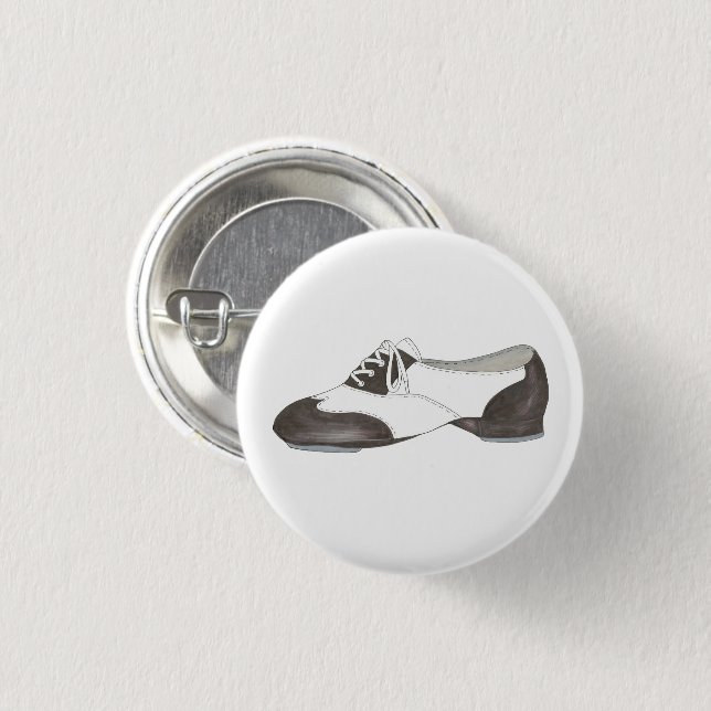 Black-and-White Oxford Stich Shoe Dance Teacher Button (Vorne & Hinten)