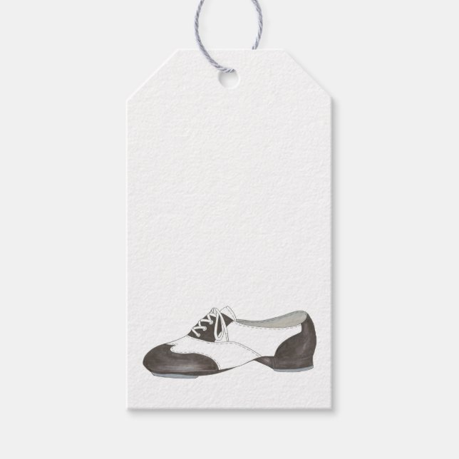 Black-and-White Oxford Stich Shoe Dance Teacher Geschenkanhänger (Vorderseite)