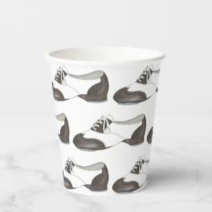 Black-and-White Oxford Stich Shoe Dance Teacher Pappbecher