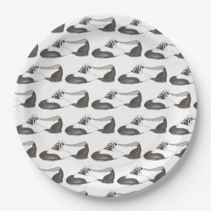 Black-and-White Oxford Stich Shoe Dance Teacher Pappteller