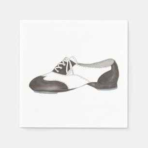 Black-and-White Oxford Stich Shoe Dance Teacher Serviette