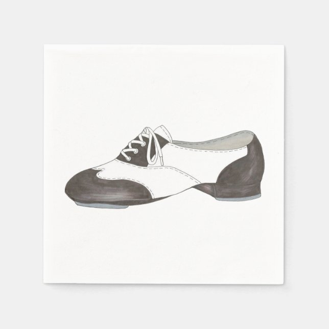 Black-and-White Oxford Stich Shoe Dance Teacher Serviette (Vorderseite)