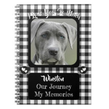 Black and White Pattern Pet Photo Memorial Journal