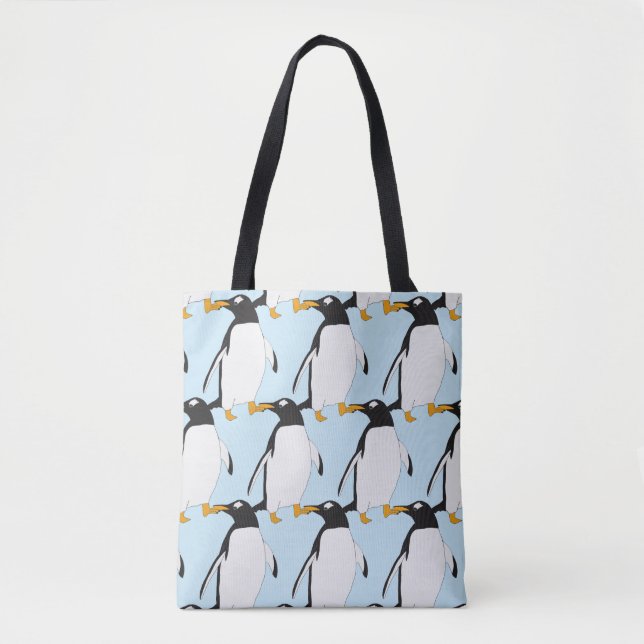 Black and white Penguin Winter Tasche (Vorderseite)