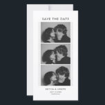 Black and White Photo Strip Wedding Save the date<br><div class="desc">Why settle for just one photo when you can show off a few? If you want an announcement that really stands out in the mail, this photo strip design is a fun and totally unexpected way to share your news. It works beautifully as a cute bookmark or a vintage-style photo...</div>