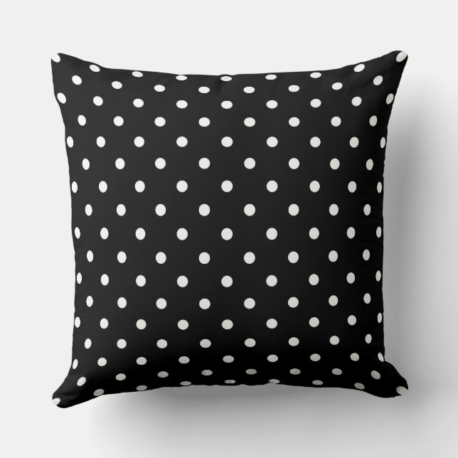 Black and white polka dot Dog pic Kissen (Rückseite)
