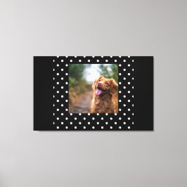 Black and white polka dot Dog pic Leinwanddruck