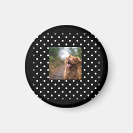 Black and white polka dot Dog pic Magnet