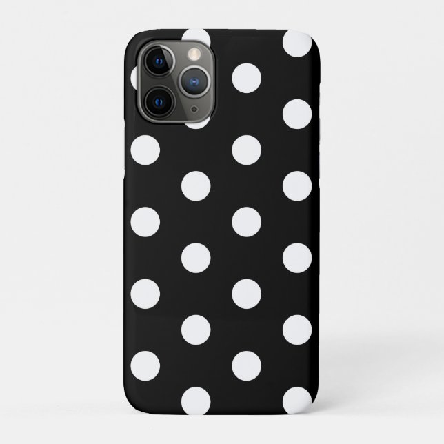 Black and White Polka Dot iPhone Case (Rückseite)