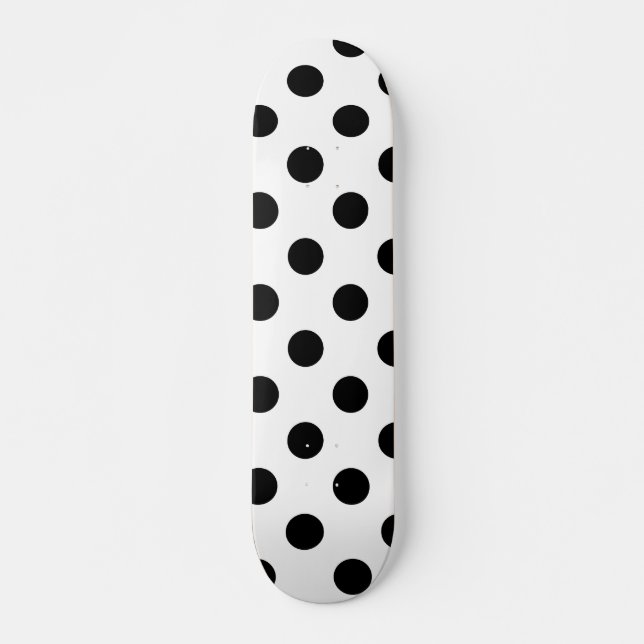 Black and White Polka Dot Skateboard (Vorne)