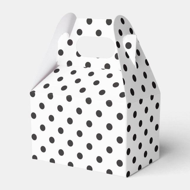 Black and White Polka Dot Wedding Party Geschenkschachtel (Vorderseite)