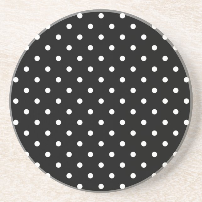 Black and white Polka Dots Getränkeuntersetzer (Vorne)