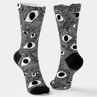 Black and White Psychedelic Design  Socken