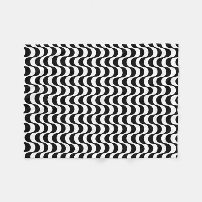 Black and White R.J. Waves Fleecedecke (Vorderseite (Horizontal))