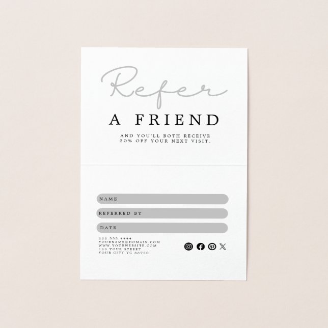  Black and White Referral Card Folienkarte (Innenseite)