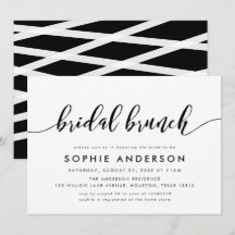 Black and White Relax Script Bridal Brunch