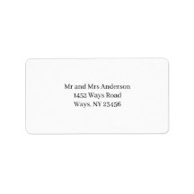 Black and White return Address Label