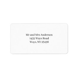 Black and White return Address Label Adressaufkleber